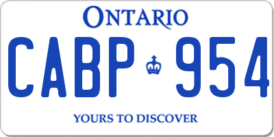 ON license plate CABP954