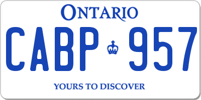 ON license plate CABP957