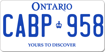 ON license plate CABP958