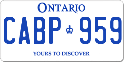 ON license plate CABP959