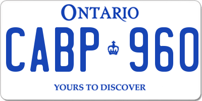 ON license plate CABP960