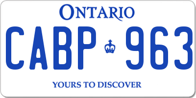 ON license plate CABP963