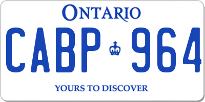 ON license plate CABP964