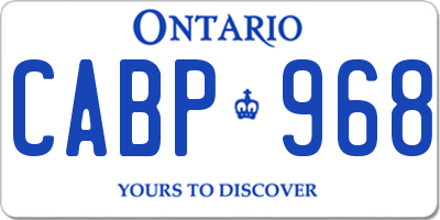 ON license plate CABP968