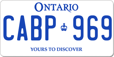 ON license plate CABP969