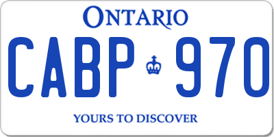 ON license plate CABP970