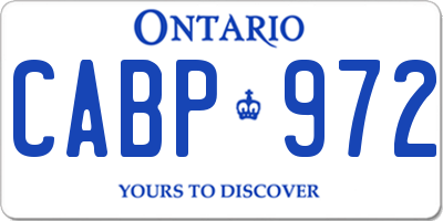 ON license plate CABP972