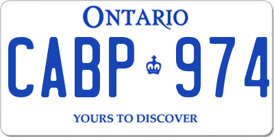 ON license plate CABP974