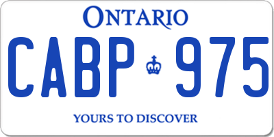 ON license plate CABP975