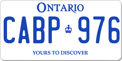 ON license plate CABP976