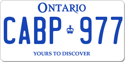 ON license plate CABP977