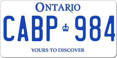 ON license plate CABP984