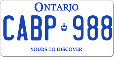 ON license plate CABP988