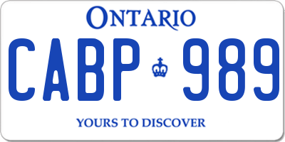 ON license plate CABP989