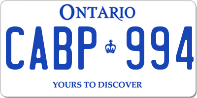 ON license plate CABP994