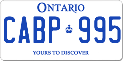 ON license plate CABP995