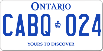 ON license plate CABQ024