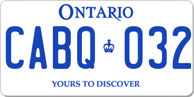 ON license plate CABQ032