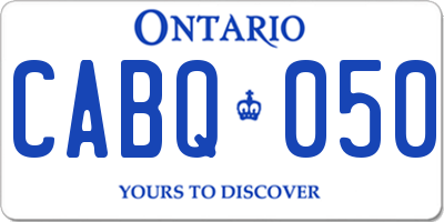 ON license plate CABQ050