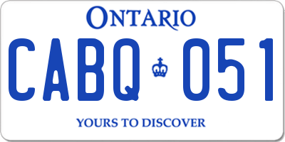 ON license plate CABQ051