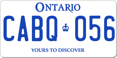 ON license plate CABQ056