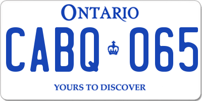 ON license plate CABQ065