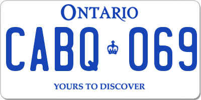 ON license plate CABQ069