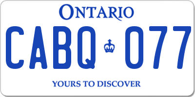 ON license plate CABQ077