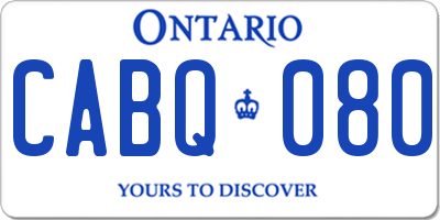 ON license plate CABQ080