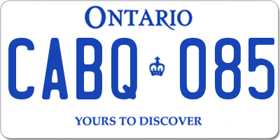 ON license plate CABQ085