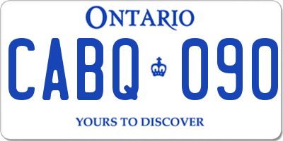 ON license plate CABQ090