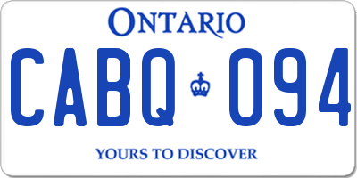 ON license plate CABQ094