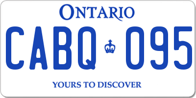 ON license plate CABQ095