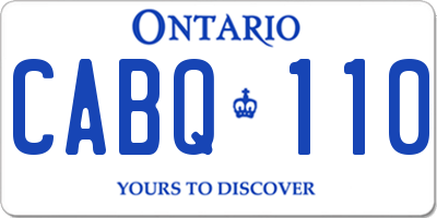 ON license plate CABQ110