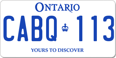 ON license plate CABQ113