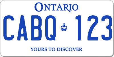 ON license plate CABQ123