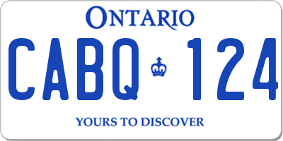 ON license plate CABQ124