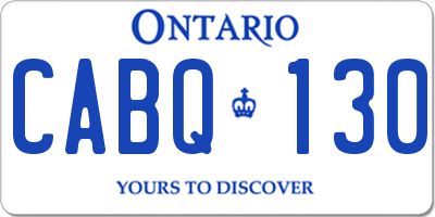 ON license plate CABQ130