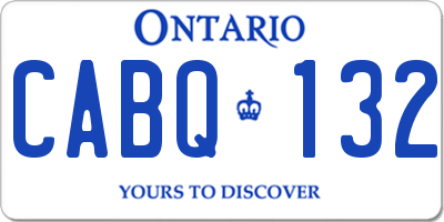 ON license plate CABQ132