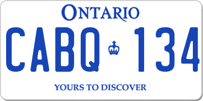 ON license plate CABQ134