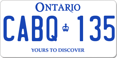 ON license plate CABQ135