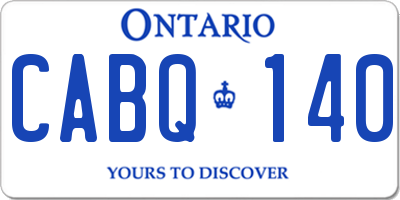 ON license plate CABQ140