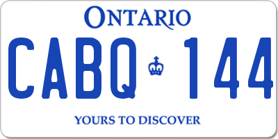 ON license plate CABQ144