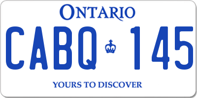 ON license plate CABQ145