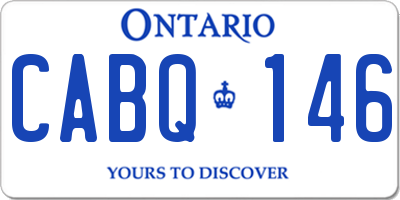 ON license plate CABQ146