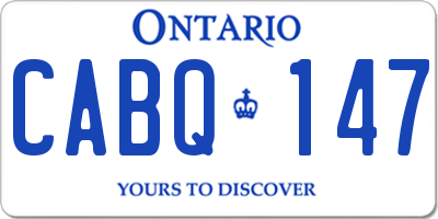 ON license plate CABQ147