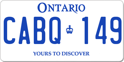 ON license plate CABQ149