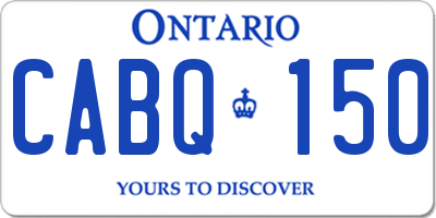 ON license plate CABQ150