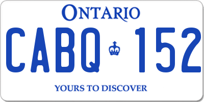 ON license plate CABQ152