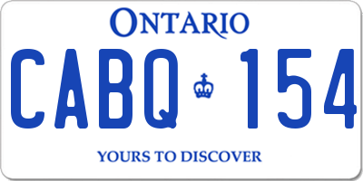 ON license plate CABQ154